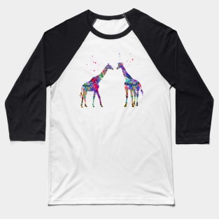 Two Giraffes Baseball T-Shirt